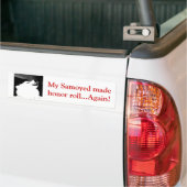 Schitterende drijfmest Witte hond Bumpersticker (Op Truck)