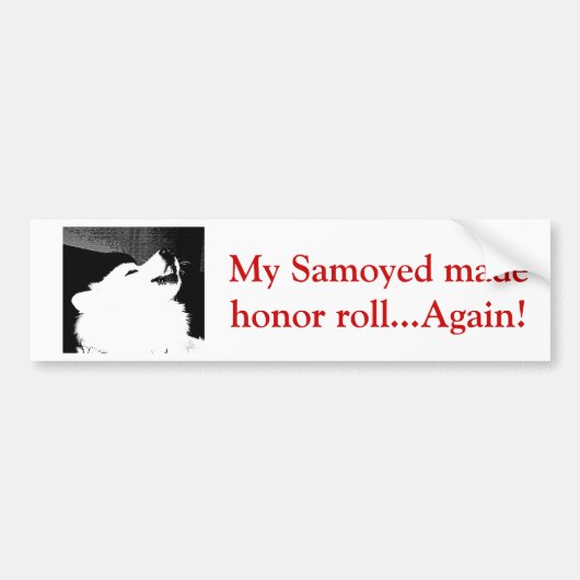 Schitterende drijfmest Witte hond Bumpersticker (Voorkant)