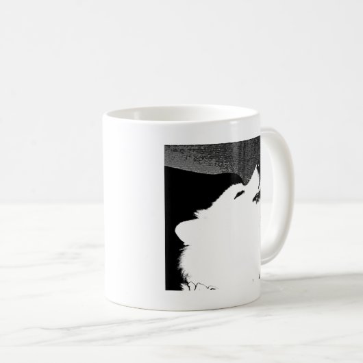 Schitterende drijfmest Witte hond Koffiemok (Voorkant rechts)