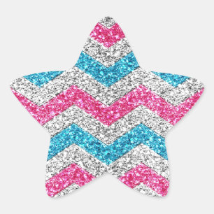 Schitterende, dunne zigzag ster sticker