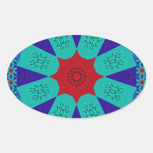 Schitterende Egyptische eminine Design Color Ovale Sticker (Voorkant)