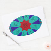 Schitterende Egyptische eminine Design Color Ovale Sticker (Envelop)