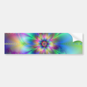Schitterende elegante bloemen fractale kunstwerken bumpersticker