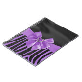 Schitterende elegante zebra van gele zijde notitieboek (Linkerzijde)