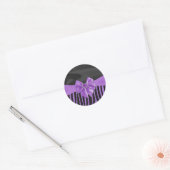 Schitterende elegante zebra van gele zijde ronde sticker (Envelop)