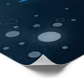 Schitterende en coole reuzenblauwe dame die muziek poster (Hoek)