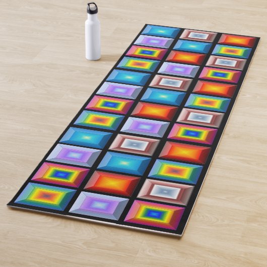 Schitterende en veelkleurige Geometrische Abstract Yogamat (In situ)