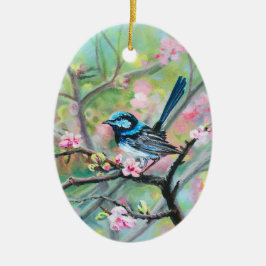 Schitterende Fairy Wren - Keramisch Ornament