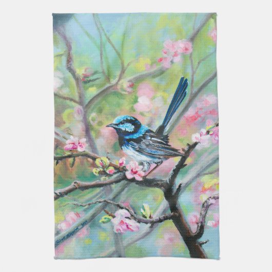 Schitterende Fairy Wren - Theedoek (Verticaal)