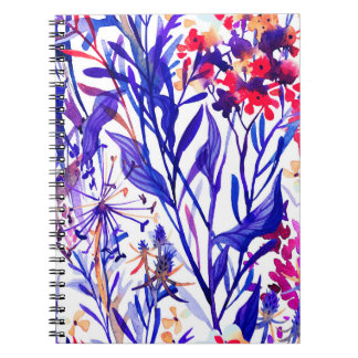Schitterende florale waterverf naadloos patroon notitieboek
