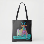 Schitterende geit Funny Colorful Illustration Tote Bag (Voorkant)