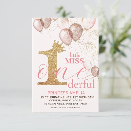 Schitterende Gouden Kroon Prinses Blush Eerste Ver Kaart (Staand voorkant)