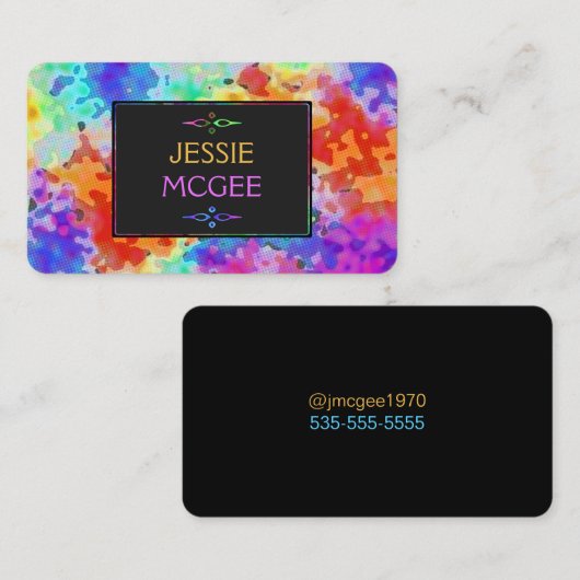 Schitterende halftoonkleuren visitekaartje (Voorkant / Achterkant)