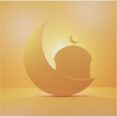 schitterende halve maan en moskee-ornament sticker (Voorkant)