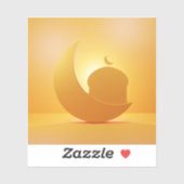 schitterende halve maan en moskee-ornament sticker (Vel)