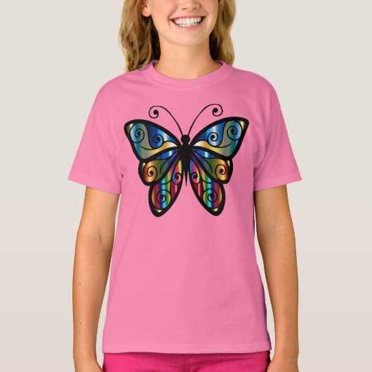 Schitterende halve vlinder t-shirt (Voorkant)