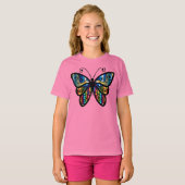 Schitterende halve vlinder t-shirt (Voorkant volledig)