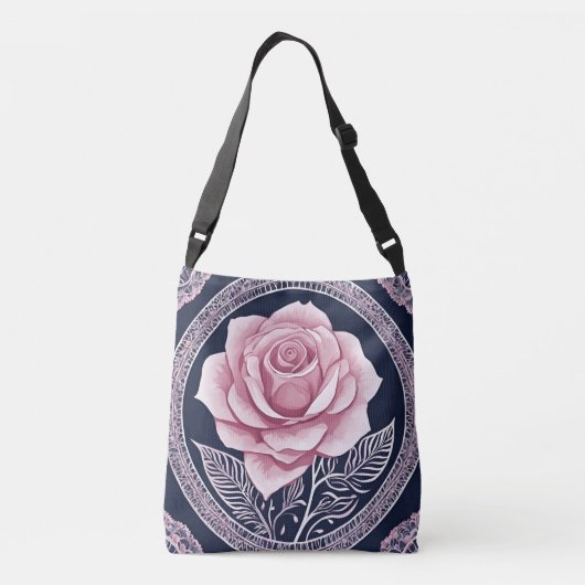 Schitterende heldere roos AI-kunst Crossbody Tas (Achterkant)