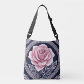 Schitterende heldere roos AI-kunst Crossbody Tas (Voorkant)