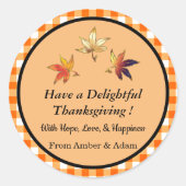 Schitterende herfst Crisp Whimsical Leaves Ronde Sticker (Voorkant)