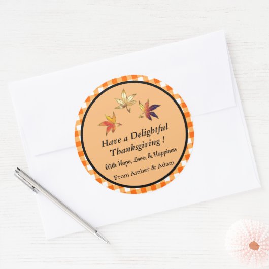 Schitterende herfst Crisp Whimsical Leaves Ronde Sticker (Envelop)