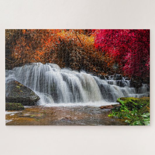 Schitterende Herfst Reizigers Natuur Waterval Legpuzzel (Horizontaal)