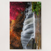 Schitterende Herfst Reizigers Natuur Waterval Legpuzzel (Verticaal)