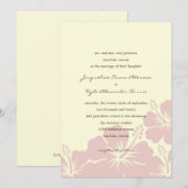 Schitterende Hibiscus Wedding Invitations (roze) Kaart (Voorkant / Achterkant)
