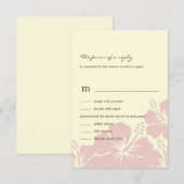 Schitterende Hibiscus Wedding RSVP-kaarten (roze) RSVP Kaartje (Voorkant / Achterkant)
