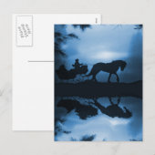 Schitterende holiday Horse Drawn Sleigh Briefkaart (Voorkant / Achterkant)