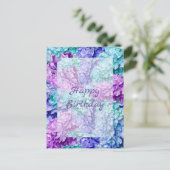Schitterende hydrangea blosgeld verjaardagskaart briefkaart (Staand voorkant)