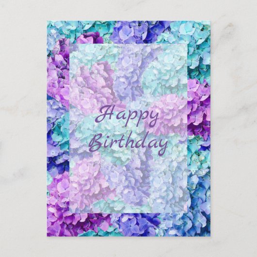 Schitterende hydrangea blosgeld verjaardagskaart briefkaart (Voorkant)
