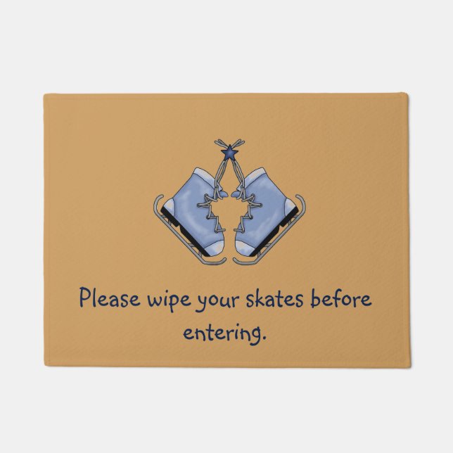 Schitterende Ice Skaters Doormat Deurmat (Voorkant)