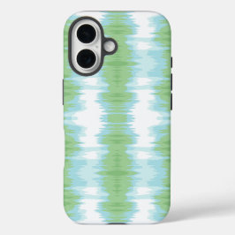 Schitterende Ikat in Groen en Aqua iPhone 16 Hoesje