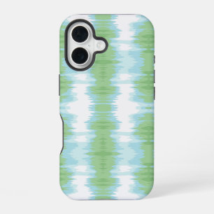 Schitterende Ikat in Groen en Aqua iPhone 16 Hoesje