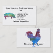 Schitterende, in kleur gewassen varkens visitekaartje (Voorkant / Achterkant)