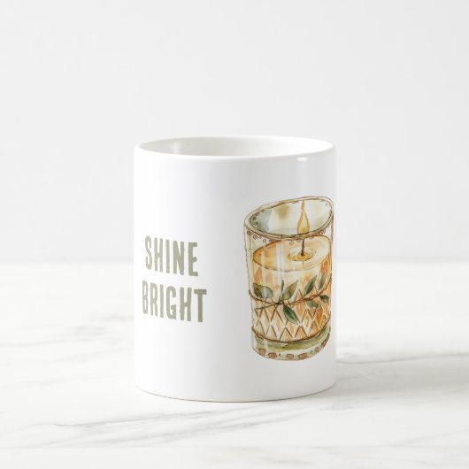 Schitterende Kaars Groene Bladeren Boho Koffiemok (Center)