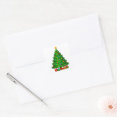 Schitterende kerstboom, verkleurd vierkante sticker (Envelop)