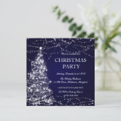 Schitterende kerstboomschilden in blauw kaart (Staand voorkant)