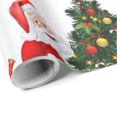 Schitterende kerstkerstman en Snowman-patroon Cadeaupapier (Rol Hoek)