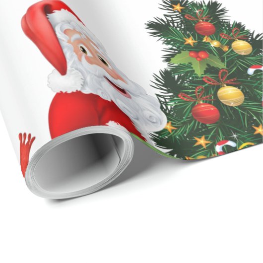 Schitterende kerstkerstman en Snowman-patroon Cadeaupapier (Rol Hoek)