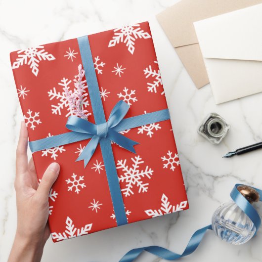 Schitterende kerstsneeuwvlokken cadeaupapier (Geschenken)
