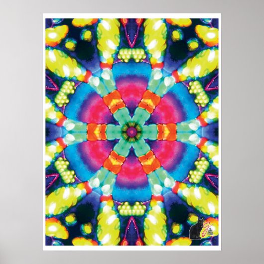 Schitterende Kinestische Collage Kaleidoscoop Post Poster (Voorkant)