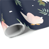 Schitterende kleuren roze en marinesblauwe bruilof cadeaupapier (Rol Hoek)