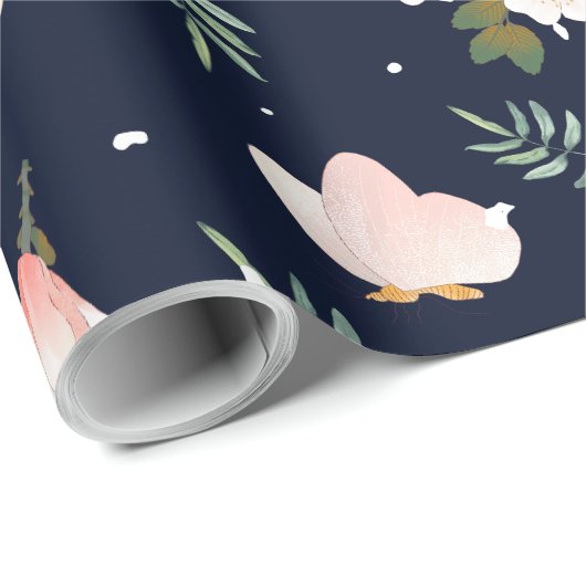 Schitterende kleuren roze en marinesblauwe bruilof cadeaupapier (Rol Hoek)