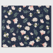 Schitterende kleuren roze en marinesblauwe bruilof cadeaupapier (Vlak)