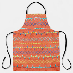 Schitterende, kleurrijke, geborduurde, hippiepaste schort