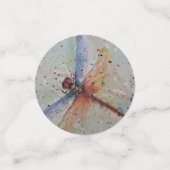 Schitterende kleurrijke libel tafel confetti (Kleine voorkant)