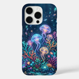 Schitterende kwal fantasie onderwater oceaan iPhone 16 pro hoesje
