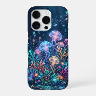 Schitterende kwal fantasie onderwater oceaan iPhone 16 pro hoesje
